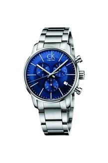 Shop Authentic Calvin Klein City Chronograph Blue Dial Silver Steel Strap Watch for Men - K2G2714N - Luxxuri