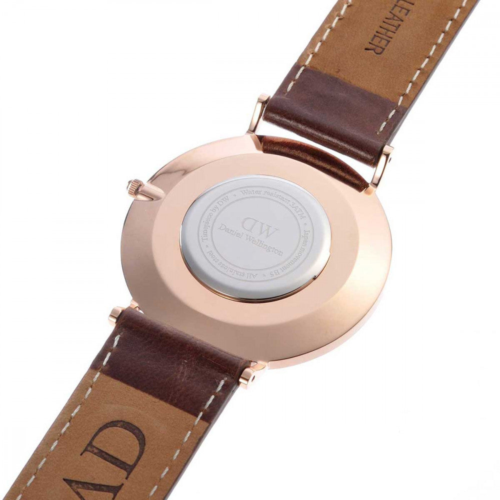 Shop Authentic Daniel Wellington Classic St Mawes White Dial Brown Leather Strap Watch For Men - DW00100006 - Luxxuri