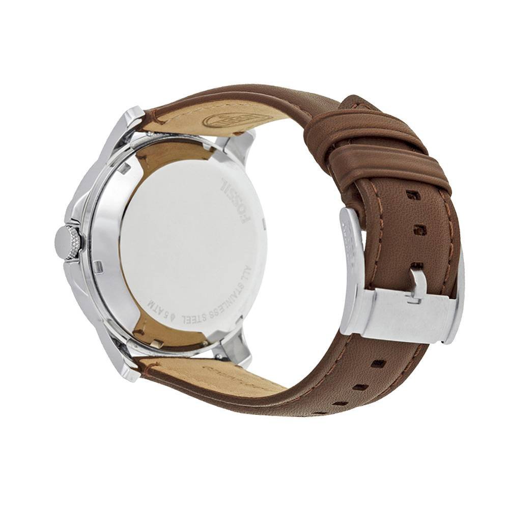 Shop Authentic Fossil Grant Twist Multi-Function White Dial Brown Leather Strap Watch for Men - ME1144 - Luxxuri