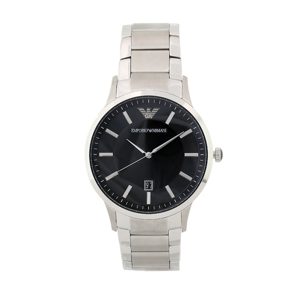 Shop Authentic Emporio Armani Sportivo Black Dial Silver Stainless Steel Watch For Men - AR2457 - Luxxuri