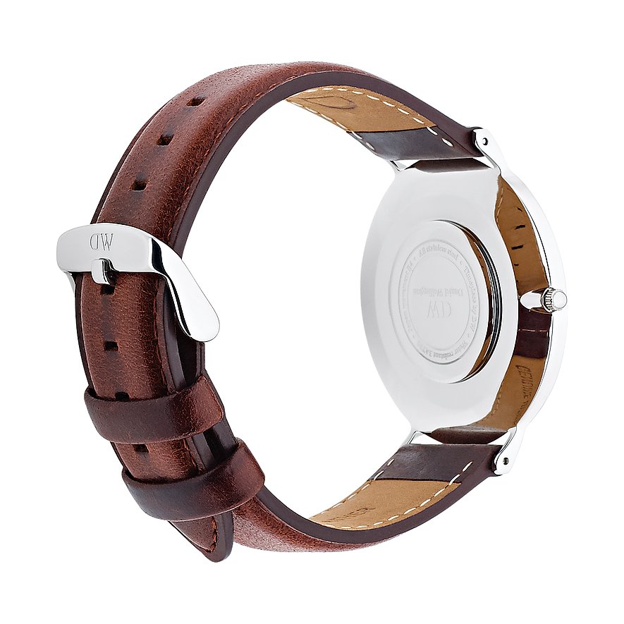 Shop Authentic Daniel Wellington Classic St Mawes White Dial Brown Leather Strap Watch For Men - DW00100021 - Luxxuri