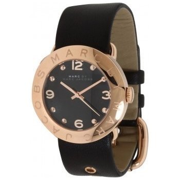 Shop Authentic Marc Jacobs Amy Black Dial Black Leather Strap Watch for Women - MBM1225 - Luxxuri