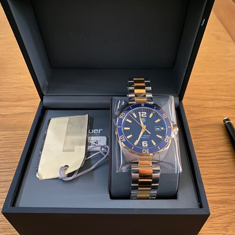 Shop Authentic Tag Heuer Formula 1 Analog Blue Dial Two Tone Steel Strap Watch for Men - WAZ1120.BB0879 - Luxxuri