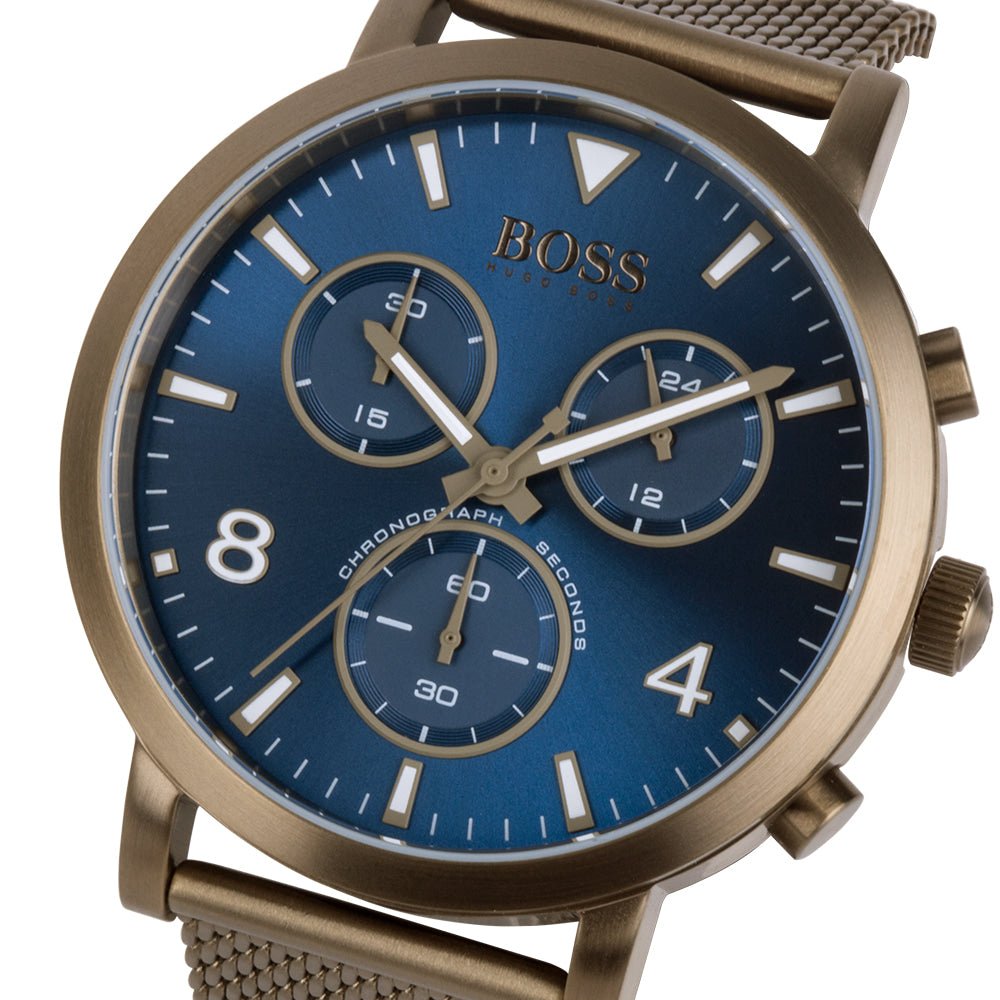 Shop Authentic Hugo Boss Spirit Blue Dial Grey Mesh Bracelet Watch for Men - 1513693 - Luxxuri