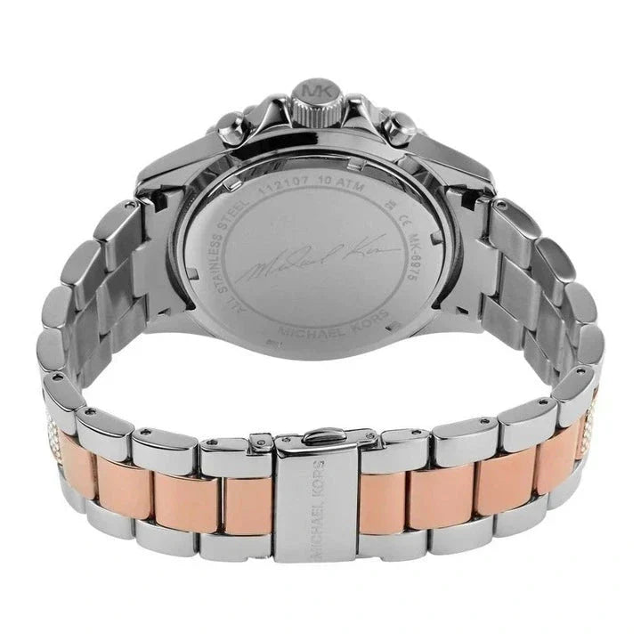 Shop Authentic Michael Kors Everest Chronograph Silver Dial Two Tone Steel Strap Watch For Women - MK6975 - Luxxuri
