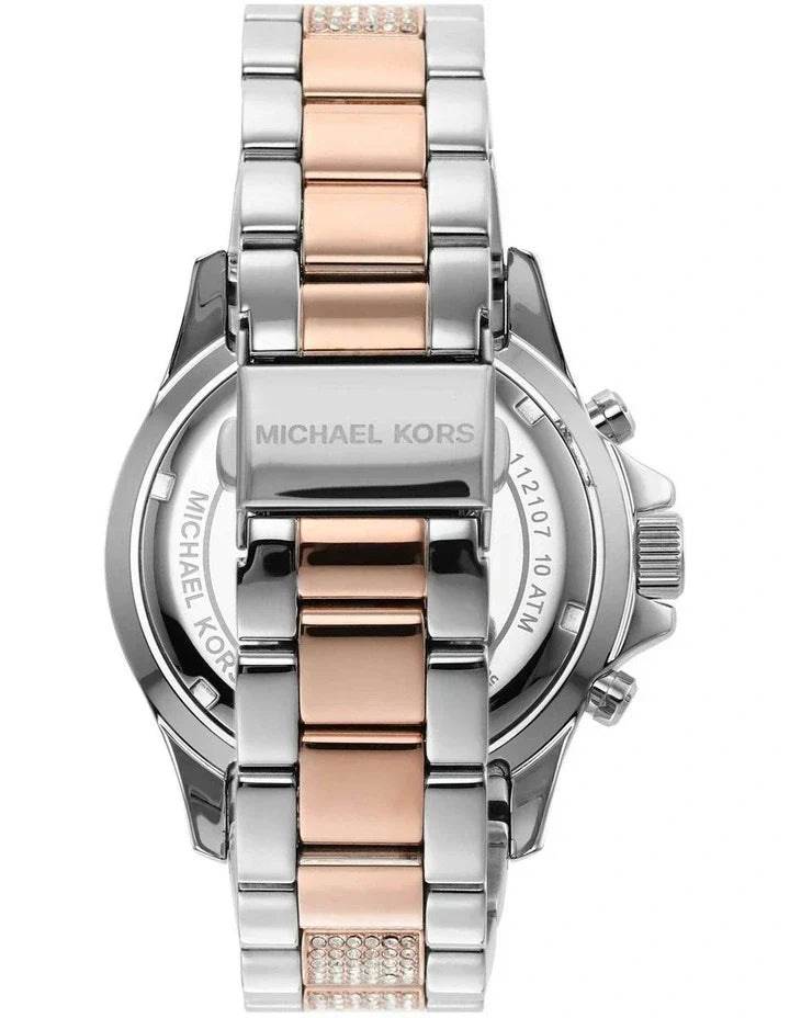 Shop Authentic Michael Kors Everest Chronograph Silver Dial Two Tone Steel Strap Watch For Women - MK6975 - Luxxuri