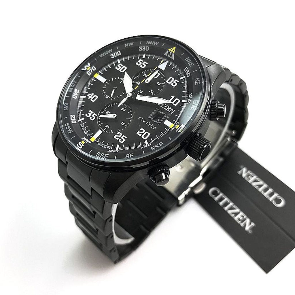 Shop Authentic Citizen Sports Eco Drive Black Dial Black Steel Strap Watch For Men - CA0695-84E - Luxxuri