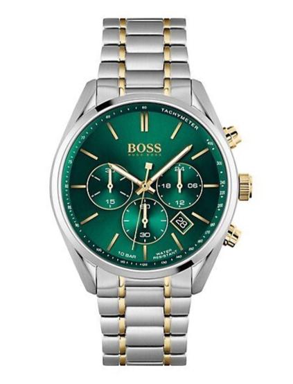 Shop Authentic Hugo Boss Champion Green Dial Silver Steel Strap Watch for Men - 1513878 - Luxxuri