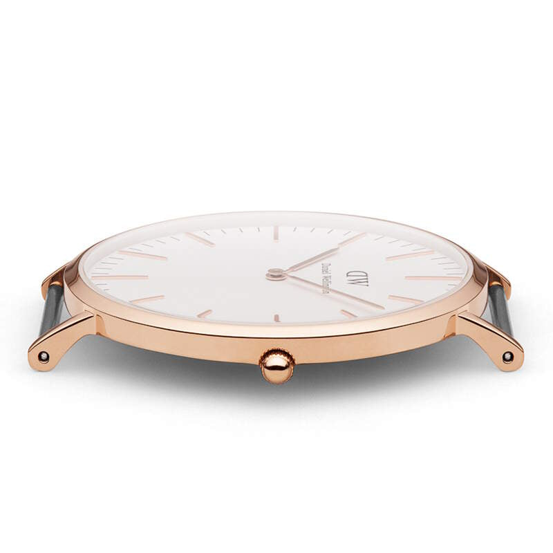 Shop Authentic Daniel Wellington Classic York White Dial Brown Leather Strap Watch For Men - DW00100011 - Luxxuri