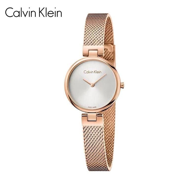 Shop Authentic Calvin Klein Authentic Mother of Pearl Dial Rose Gold Mesh Bracelet Watch for Women - K8G2362G - Luxxuri