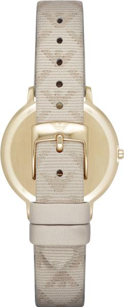 Shop Authentic Emporio Armani Kappa Quartz Silver Dial Beige Leather Strap Watch For Women - AR11042 - Luxxuri