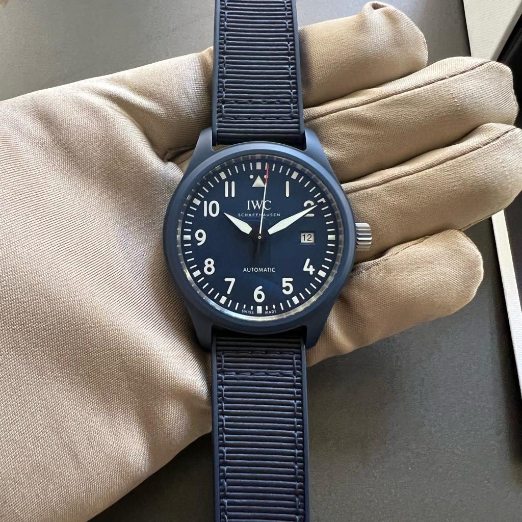 Shop Authentic IWC Pilot’s Watch Automatic "Laureus Sport for Good" Edition Blue Dial Blue Nylon Strap Watch for Men - IW328101 - Luxxuri