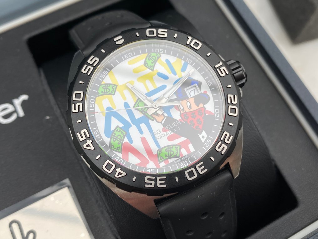 Shop Authentic Tag Heuer Formula 1 Alec Monopoly Special Edition Black Rubber Strap Watch for Men - WAZ1119.FT8023 - Luxxuri