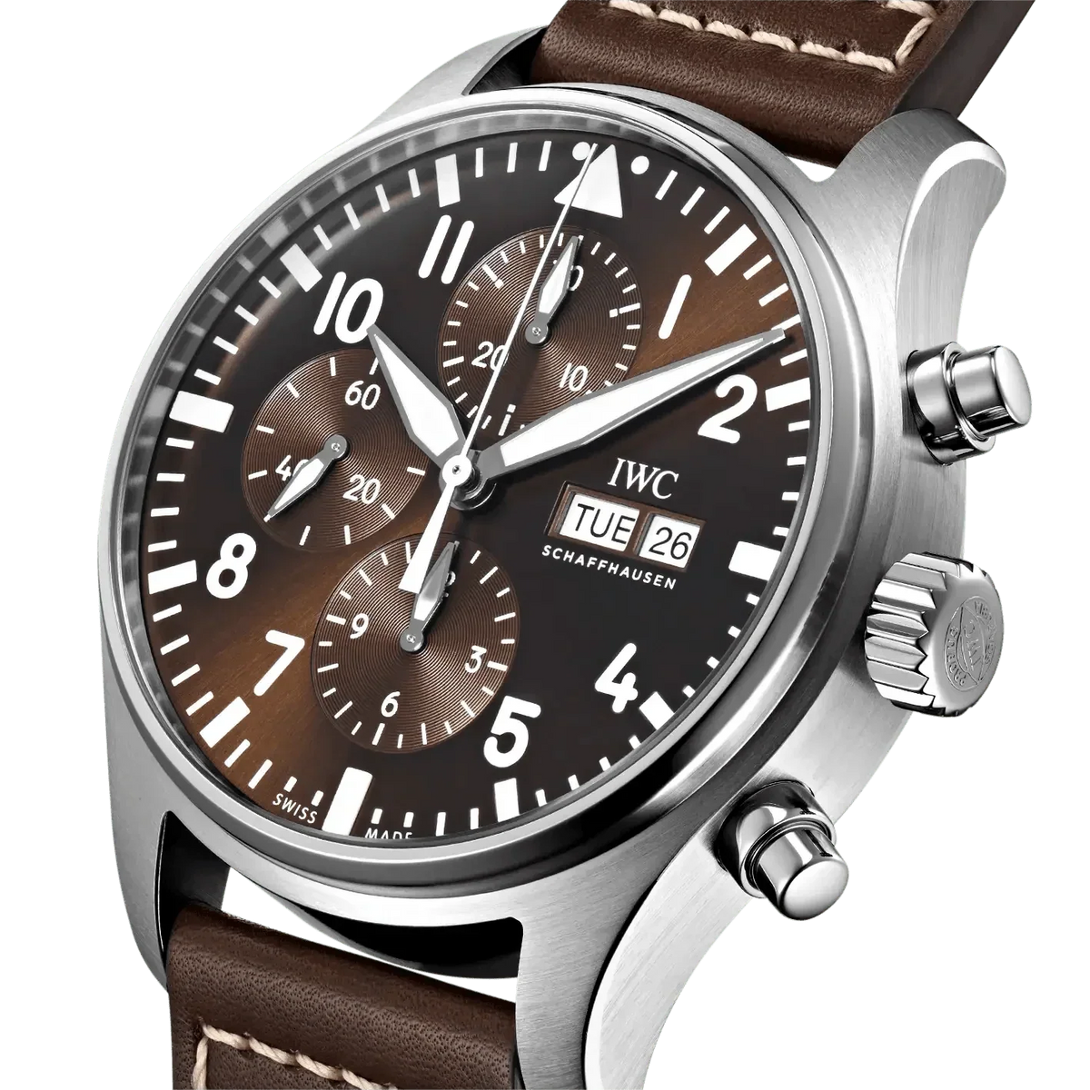 Shop Authentic IWC Pilot's Watch Chronograph Edition Brown Dial Brown Leather Strap Watch for Men - IW377713 - Luxxuri