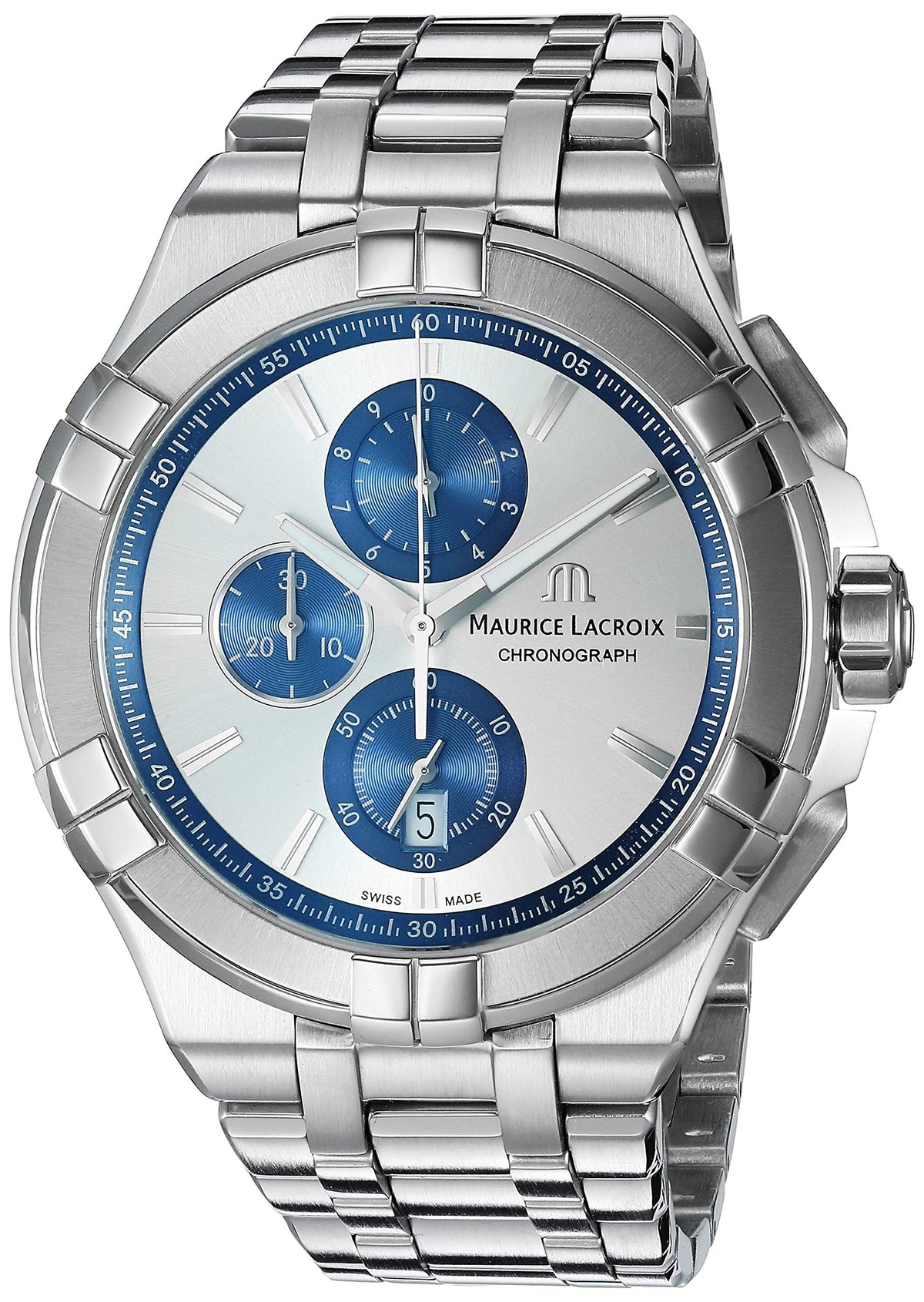 Shop Authentic Maurice Lacroix Aikon Chronograph Silver Dial Silver Steel Strap Watch for Men - AI1018-SS002-131-1 - Luxxuri