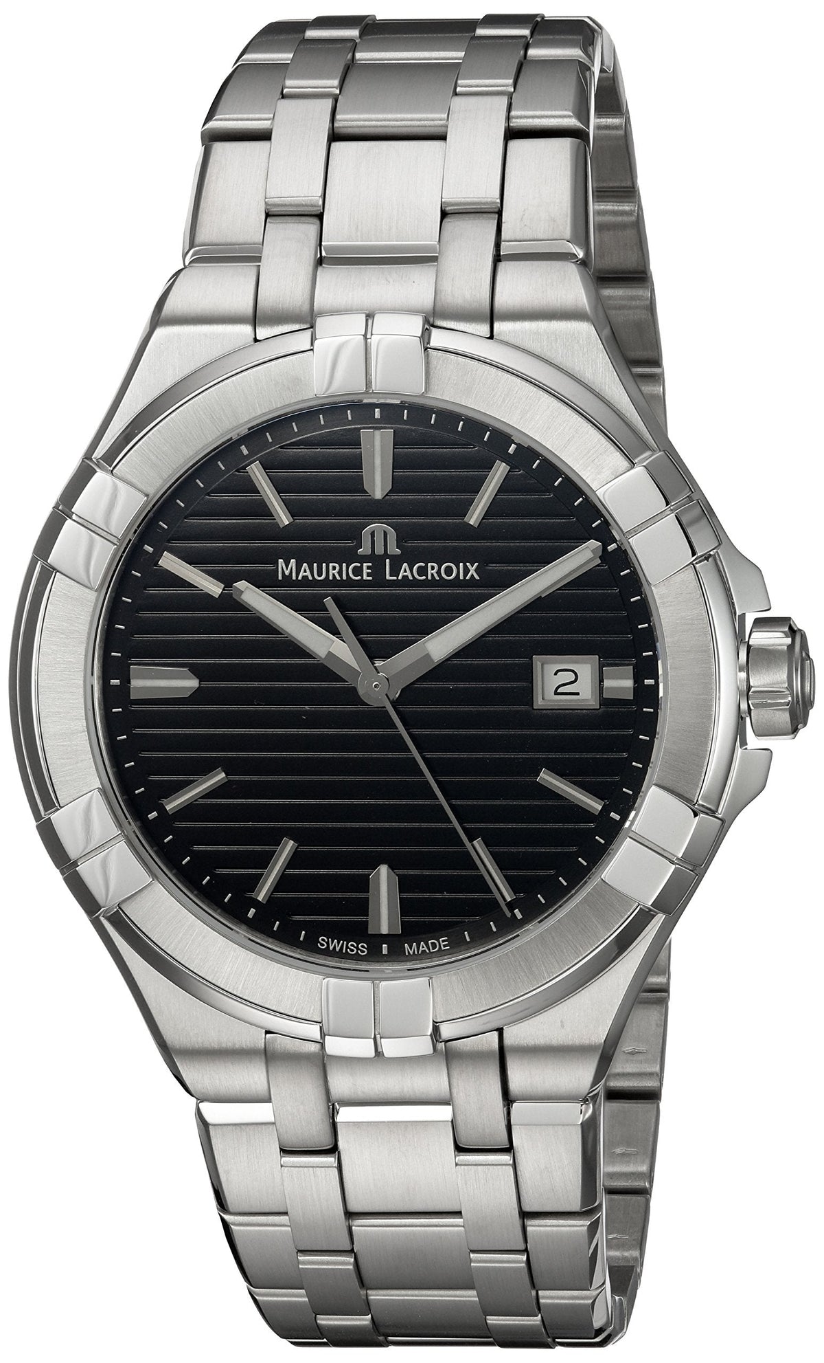 Shop Authentic Maurice Lacroix Aikon Venturer Black Dial Silver Steel Strap Watch for Men - AI1008-SS002-331-1 - Luxxuri