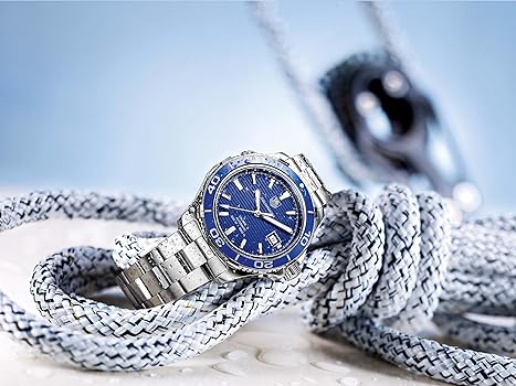Shop Authentic Tag Heuer Aquaracer Calibre 5 Automatic Blue Dial Silver Steel Strap Watch for Men - WAK2111.BA0830 - Luxxuri