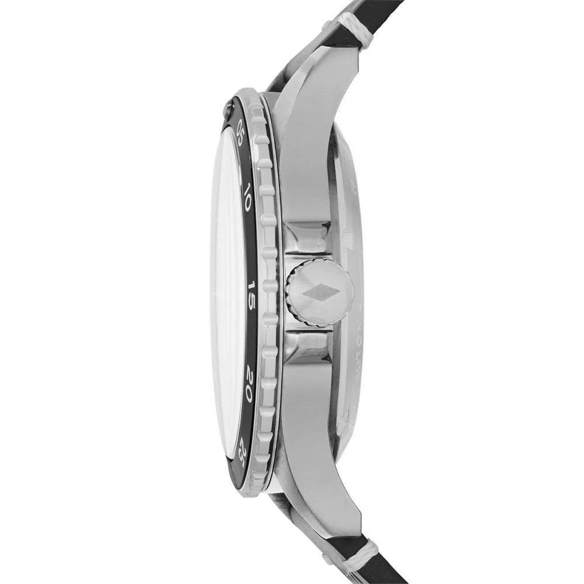 Shop Authentic Fossil Crewmaster Sports Automatic Black Dial Black Leather Strap Watch for Men - ME3148 - Luxxuri