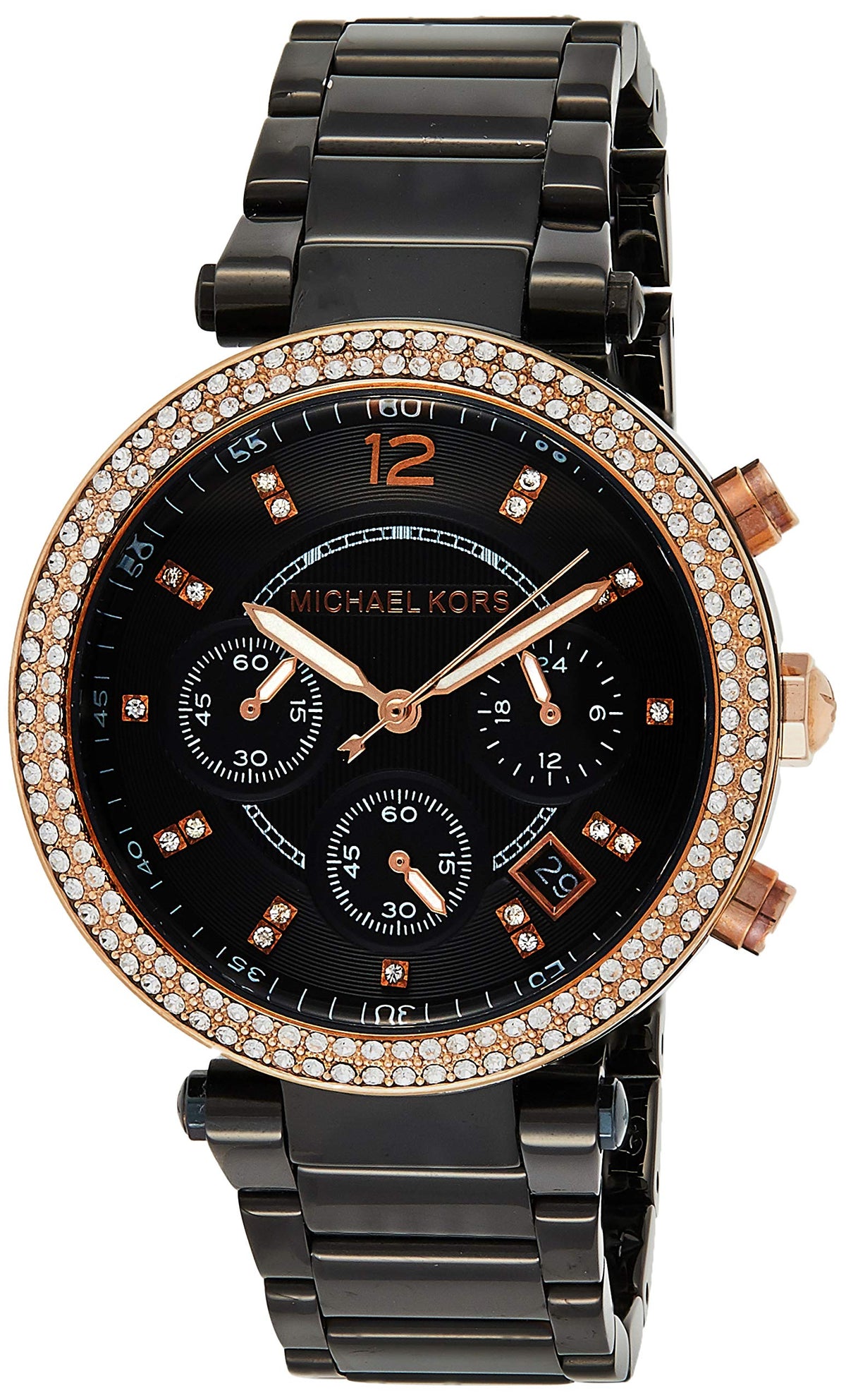 Shop Authentic Michael Kors Parker Diamonds Black Dial Black Steel Strap Watch for Women - MK5885 - Luxxuri