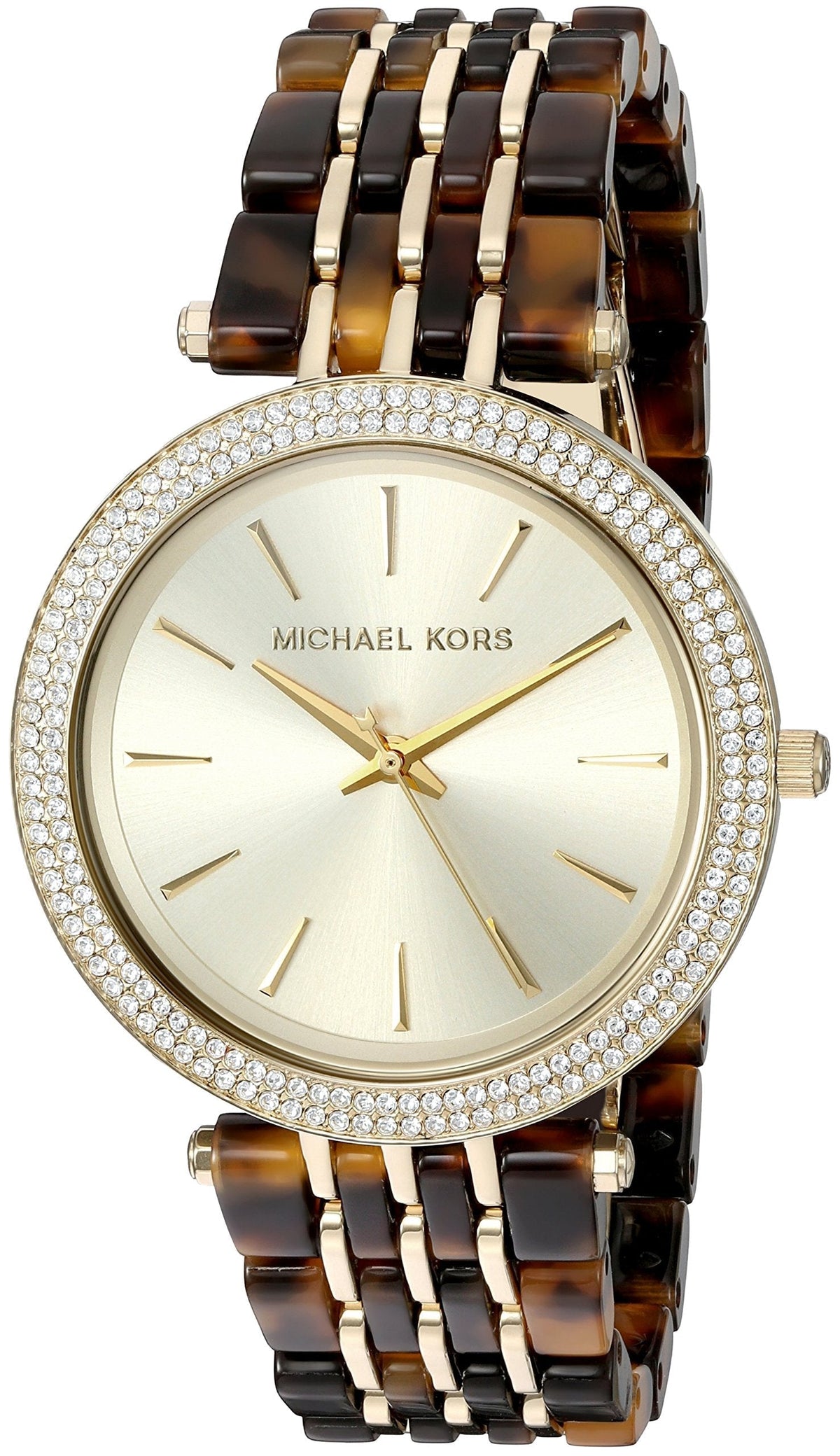 Michael Kors Darci Gold Dial Brown Two Tone Steel Strap Watch for Women - MK4326