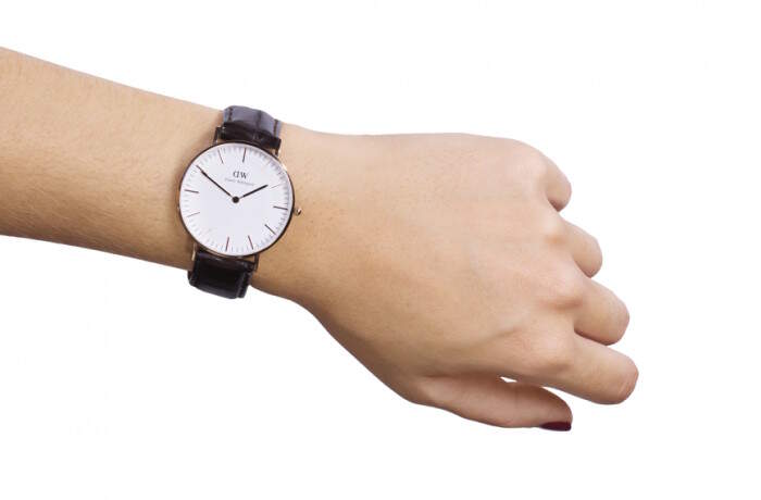 Shop Authentic Daniel Wellington Classic York White Dial Brown Leather Strap Watch For Women - DW00100038 - Luxxuri
