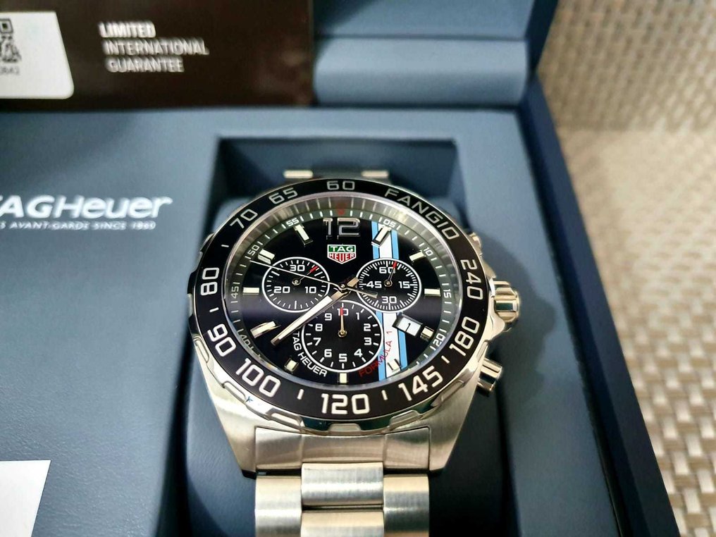Shop Authentic Tag Heuer Formula 1 Chronograph Black Dial Silver Steel Strap Watch for Men - CAZ101H.BA0842 - Luxxuri