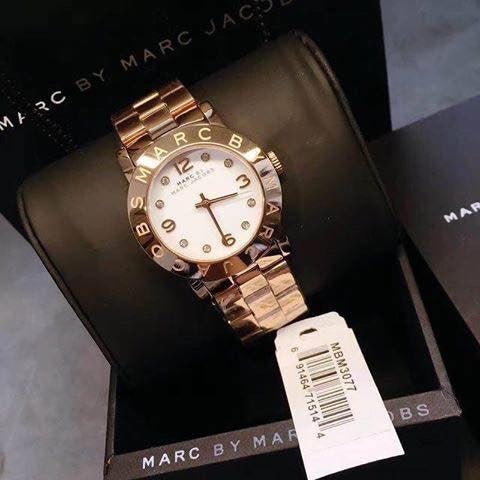 Shop Authentic Marc Jacobs Amy White Dial Rose Gold Steel Strap Watch for Women - MBM3077 - Luxxuri