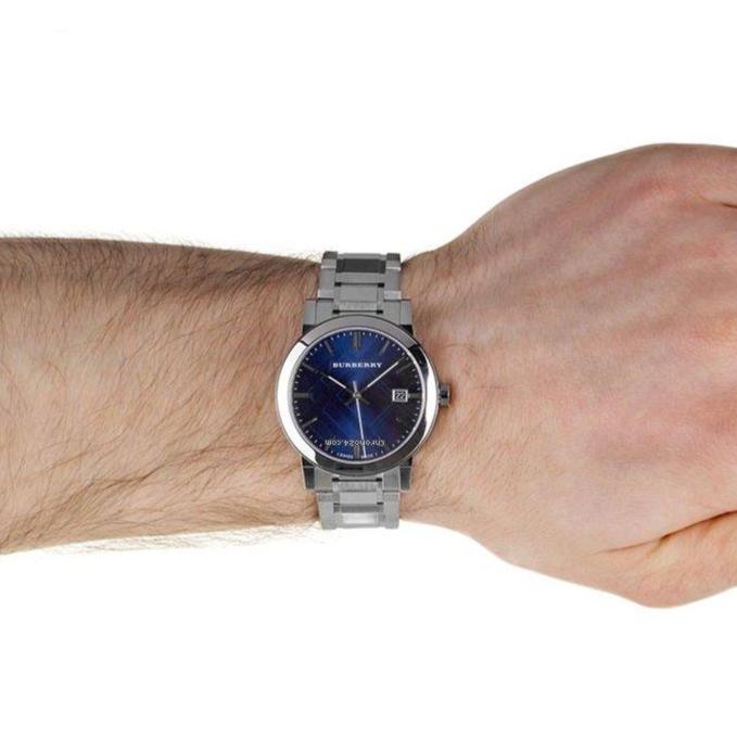 Shop Authentic Burberry The City Blue Dial Silver Steel Strap Watch for Men - BU9031 - Luxxuri