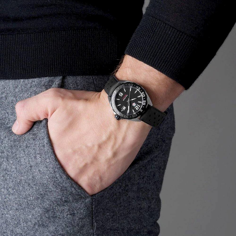 Shop Authentic Tag Heuer Formula 1 Quartz Black Dial Black Rubber Strap Watch for Men - WAZ1110.FT8023 - Luxxuri