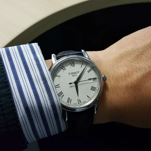 Shop Authentic Tissot T Classic Carson White Dial Black Leather Strap Watch for Men - T085.410.16.013.00 - Luxxuri