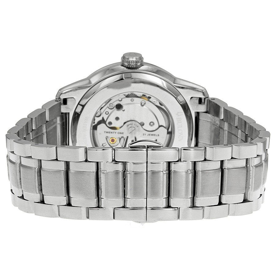 Shop Authentic Bulova BVA Series Dual Aperture Silver Dial Silver Steel Strap Watch for Men - 96A118 - Luxxuri