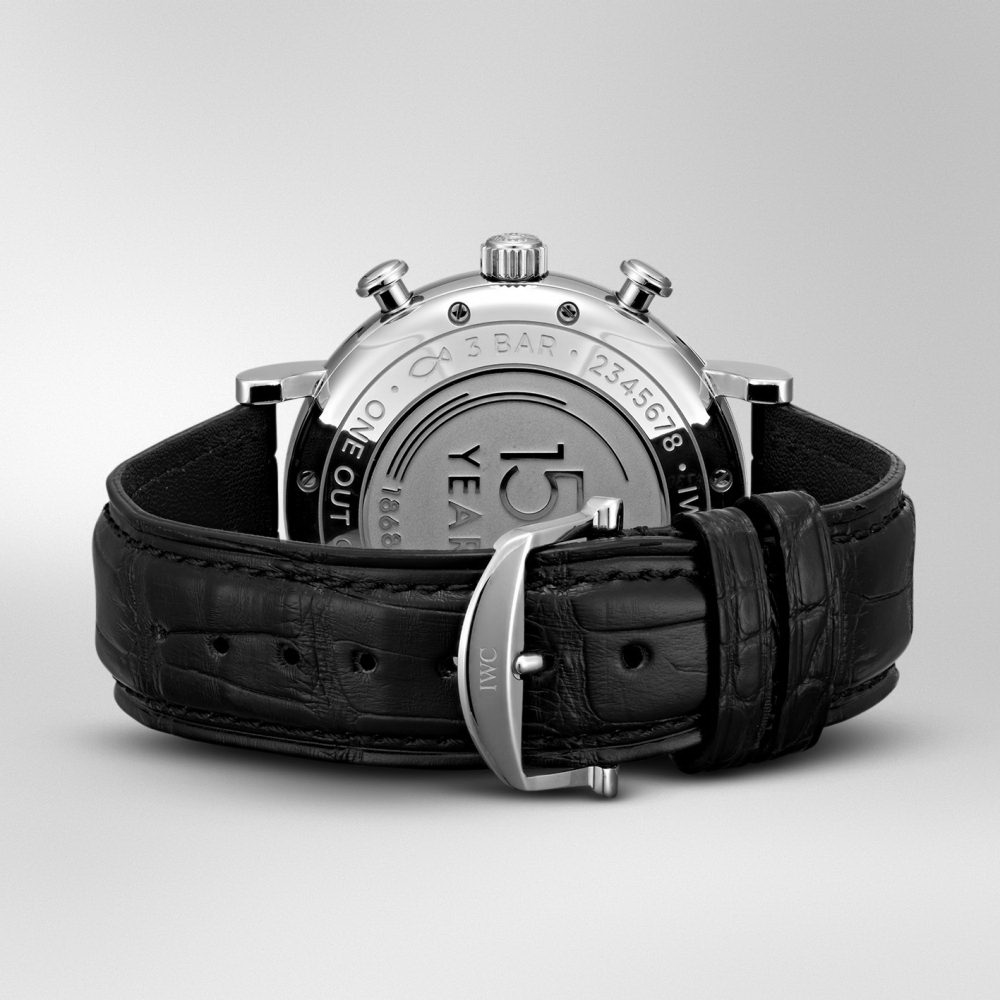Shop Authentic IWC Portofino Chronograph White Dial Black Leather Strap Watch for Men - IW391024 - Luxxuri