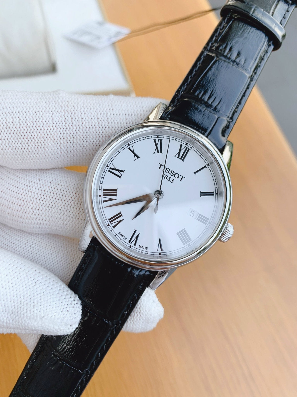 Shop Authentic Tissot T Classic Carson White Dial Black Leather Strap Watch for Men - T085.410.16.013.00 - Luxxuri
