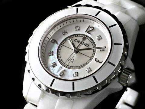 Shop Authentic Chanel J12 Diamonds Quartz Ceramic White Dial White Steel Strap Watch for Women - J12 H2422 - Luxxuri