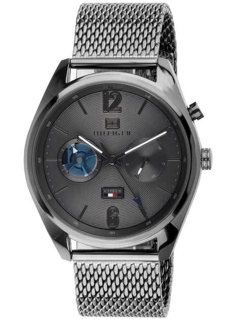 Shop Authentic Tommy Hilfiger Deacon Multifunction Black Dial Black Mesh Bracelet Watch for Men - 1791546 - Luxxuri