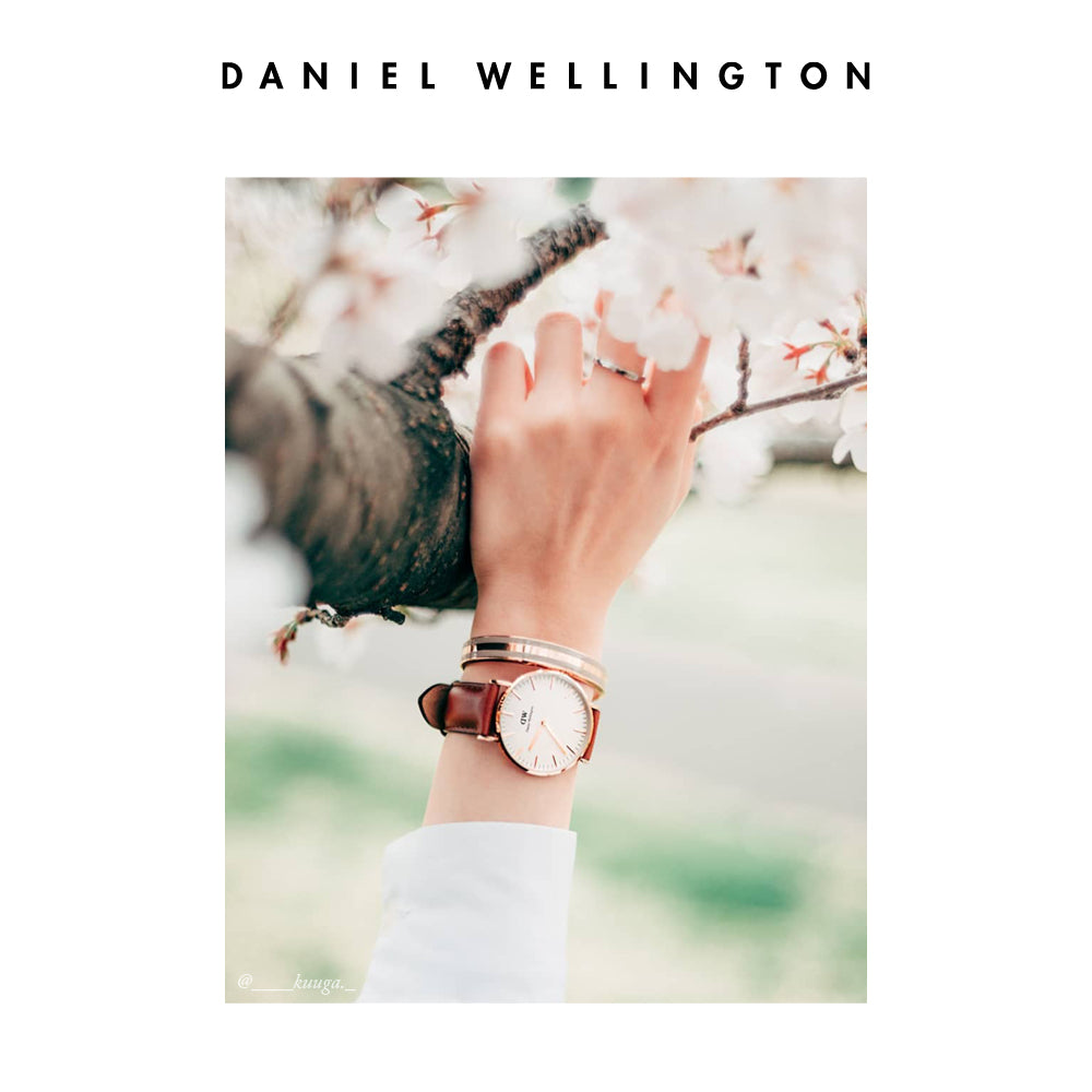 Shop Authentic Daniel Wellington Classic Suffolk White Dial Brown Leather Strap Watch For Women - DW00100120 - Luxxuri