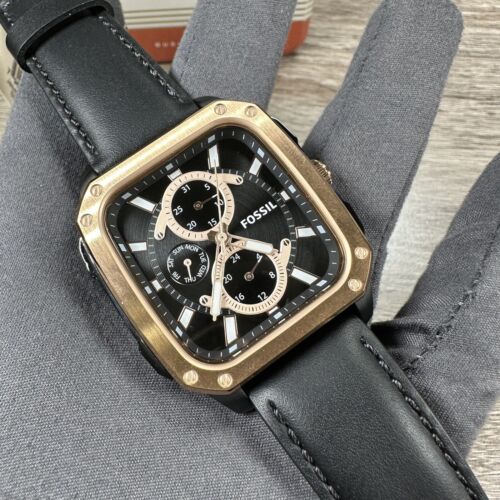 Shop Authentic Fossil Multifunction Black Dial Black Leather Strap Watch for Men - BQ2654 - Luxxuri