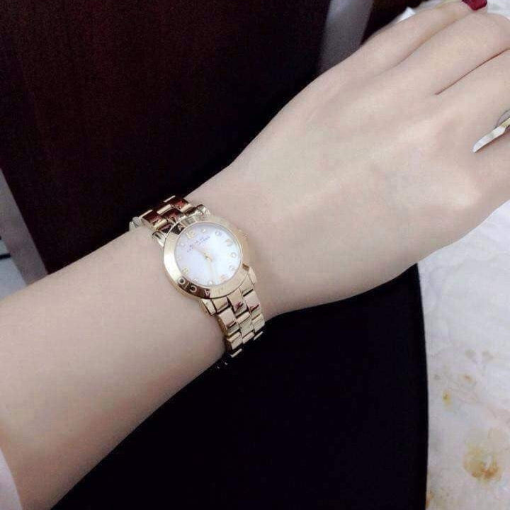 Shop Authentic Marc Jacobs Mini Amy White Dial Gold Steel Strap Watch for Women - MBM3057 - Luxxuri