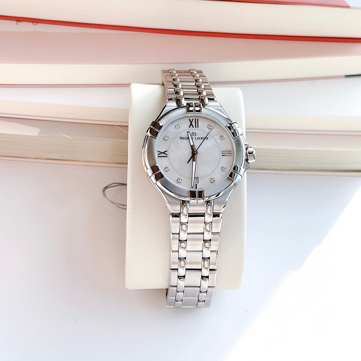 Shop Authentic Maurice Lacroix Aikon White Mother of Pearl Dial Silver Steel Strap Watch for Women - AI1004-SS002-170-1 - Luxxuri