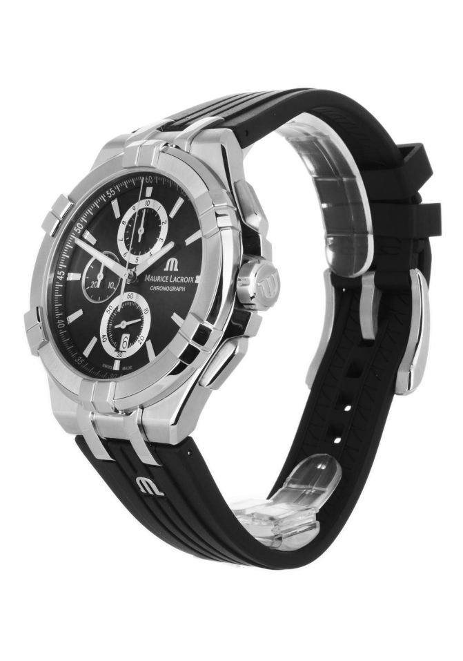 Shop Authentic Maurice Lacroix Aikon Chronograph Black Dial Black Leather Strap Watch for Men - AI1018-SS001-330-2 - Luxxuri