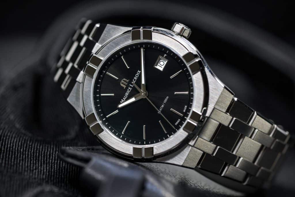 Shop Authentic Maurice Lacroix Aikon Date Quartz Black Dial Silver Steel Strap Watch for Men - AI1108-SS002-330-1 - Luxxuri
