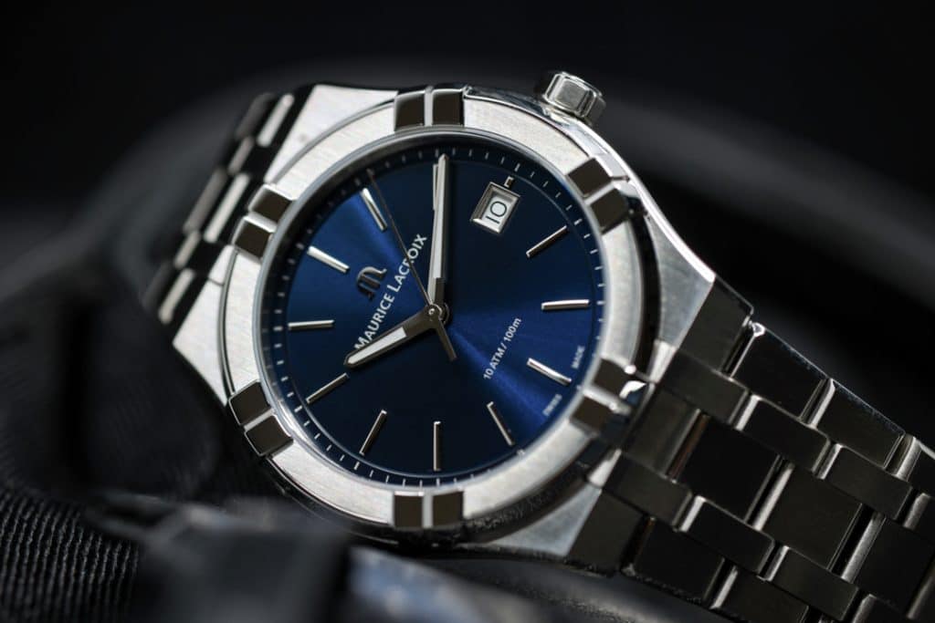 Shop Authentic Maurice Lacroix Aikon Date Blue Dial Silver Steel Strap Watch for Men - AI1108-SS002-430-1 - Luxxuri