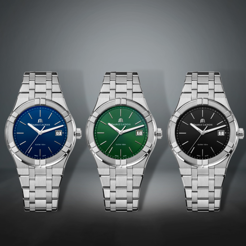 Shop Authentic Maurice Lacroix Aikon Date Quartz Green Dial Silver Steel Strap Watch for Men - AI1108-SS002-630-1 - Luxxuri