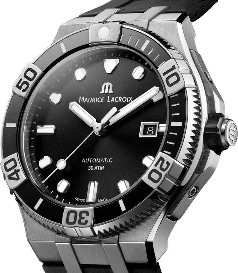 Shop Authentic Maurice Lacroix Aikon Venturer Black Dial Black Rubber Strap Watch for Men - AI6058-SS001-330-1 - Luxxuri