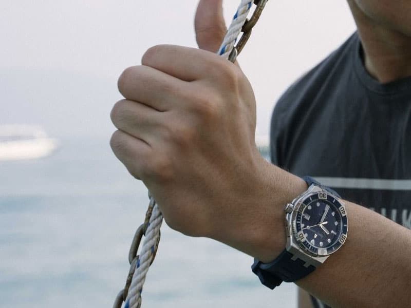 Shop Authentic Maurice Lacroix Aikon Venturer Blue Dial Blue Rubber Strap Watch for Men - AI6058-SS001-430-1 - Luxxuri