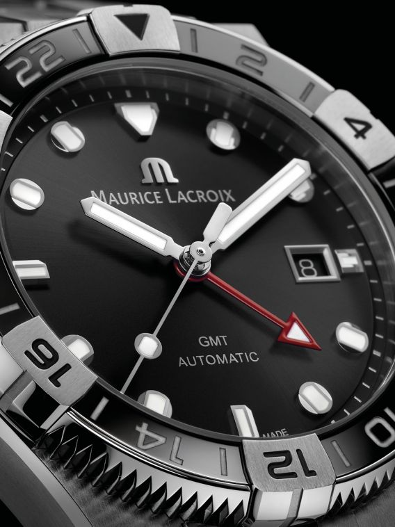 Shop Authentic Maurice Lacroix Aikon Venturer Black Dial Silver Steel Strap Watch for Men - AI6058-SS002-330-1 - Luxxuri