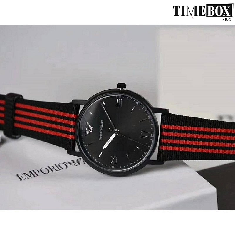 Shop Authentic Emporio Armani Kappa Black Dial Two Tone NATO Strap Watch For Men - AR11015 - Luxxuri