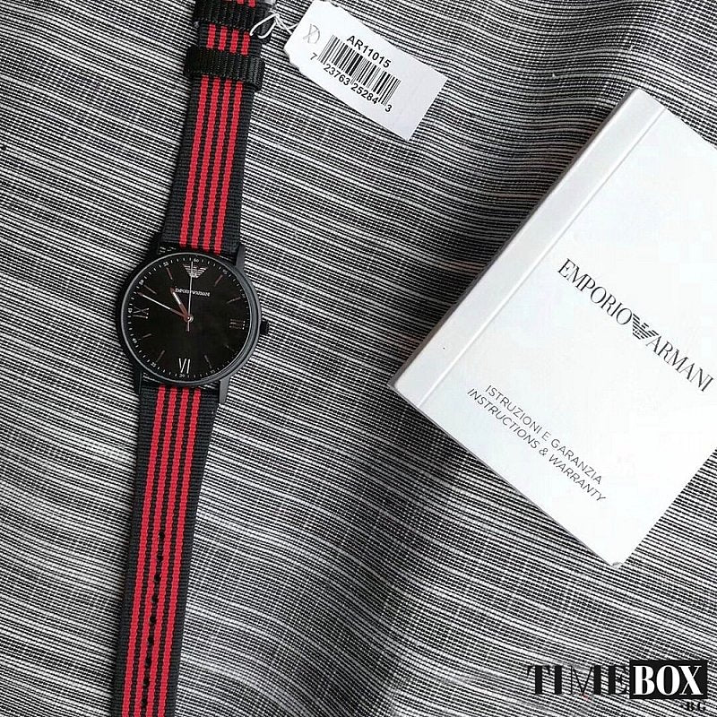 Shop Authentic Emporio Armani Kappa Black Dial Two Tone NATO Strap Watch For Men - AR11015 - Luxxuri