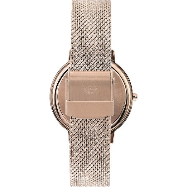 Shop Authentic Emporio Armani Kappa Pink Dial Pink Mesh Bracelet Watch For Women - AR11129 - Luxxuri