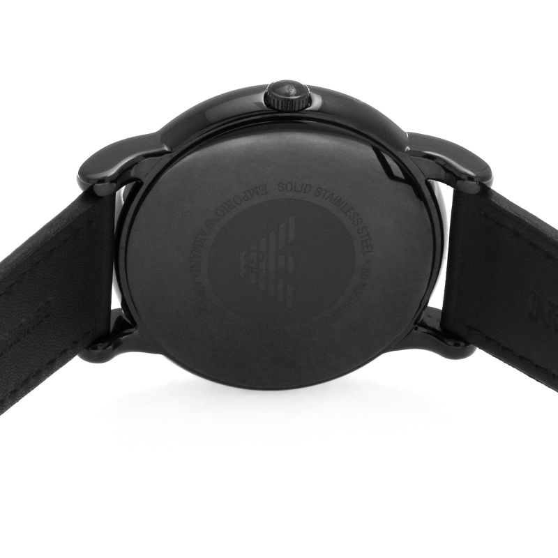 Shop Authentic Emporio Armani Classic Black Dial Black Leather Strap Watch For Men - AR1732 - Luxxuri